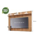 Ver imagem 3 de Painel Quarto P/tv até 70 Pol Trend 100% Mdf Ripado C/ Prateleira 180x135cm Cinamomo - Permóbili