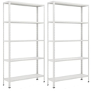 Ver imagem 1 de Kit 2 Estante de Ferro 2 Estante Aço 5 Prateleiras Branca