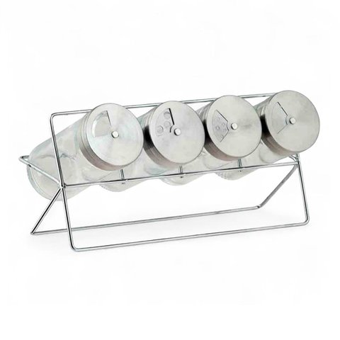 Kit 4 Porta Temperos Condimento Horizontal Harlem Vidro