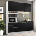 Ver imagem 1 de Armário de Cozinha Compacta 180cm Branco/Preto Lux Madesa 01