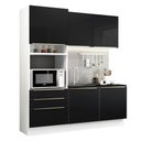 Ver imagem 3 de Armário de Cozinha Compacta 180cm Branco/Preto Lux Madesa 01