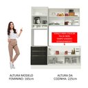 Ver imagem 6 de Armário de Cozinha Compacta 180cm Branco/Preto Lux Madesa 01