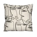 Ver imagem 1 de Capa de Almofada Decorativa Cru Faces para Sofá 100% Algodão - 45x45cm