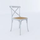 Ver imagem 4 de Kit 8 Cadeiras Jantar Cross Katrina X Branca Assento Bege Aço Branco