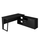 Ver imagem 3 de Mesa L Escritório 150cm com Armário Lateral Pé Metal F5 Cor:preto