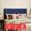 Ver imagem 4 de Cabeceira Painel Estofada Paris Suede Azul Queen 1,60m para Cama Box