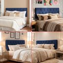 Ver imagem 3 de Cabeceira Painel Estofada Paris Suede Azul Queen 1,60m para Cama Box