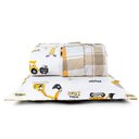 Ver imagem 1 de Kit Cobre Leito Colcha Solteiro Infantil Lutti Dupla Face 200 Fios 2 Peças Trator Caminhão Branco