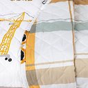 Ver imagem 6 de Kit Cobre Leito Colcha Solteiro Infantil Lutti Dupla Face 200 Fios 2 Peças Trator Caminhão Branco
