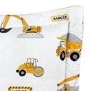 Ver imagem 4 de Kit Cobre Leito Colcha Solteiro Infantil Lutti Dupla Face 200 Fios 2 Peças Trator Caminhão Branco