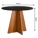 Ver imagem 3 de Mesa de Jantar Redonda 4 Lugares Multimóveis Cr50244 Cinamomo/preto