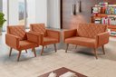 Ver imagem 4 de Conjunto Anabelle 2 Poltronas de 1 Lugar 1 Poltrona 2 Lugares Braço Unidecor Terracota