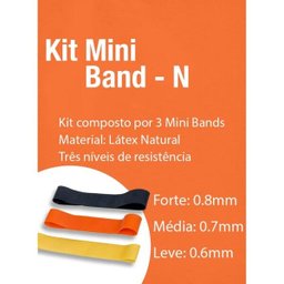 Kit Mini Band Faixa Elástica Acte Sports T71-N 3 Intensidades - 2 Kit Mini Band Faixa Elástica Acte Sports T71-N 3 Intensidades - 2