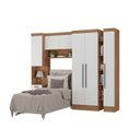 Ver imagem 5 de Quarto Completo Viena 6 Portas 4 Gavetas 4 Peças Marrom/Nogal/Branco