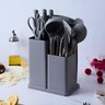 Kit Utensílios de Cozinha Jogo Completo 19 Peças Faqueiro Jogo Silicone Cor:cinza - 6