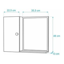 Armário Espelheira De Banheiro Suspenso Com Espelho Prateleira - 4