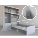 Ver imagem 3 de Guarda-roupa Solteiro 4 Portas com Cama de Solteiro Cancun J&a Móveis Jequitibá com Off-white