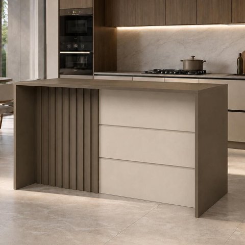 Bancada Ilha Gourmet Ripada Connect Duna/Cristal - Móveis Henn