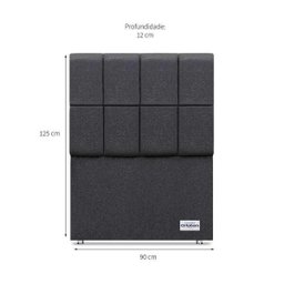 Cabeceira Solteiro Piave Linho Cinza 090X125X12 Ortobom - 2