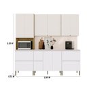 Ver imagem 2 de Armário de Cozinha Completa 11 Portas 4 Gavetas com Balcão Art - Freijó/artico/soft