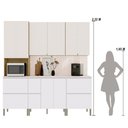 Ver imagem 4 de Armário de Cozinha Completa 11 Portas 4 Gavetas com Balcão Art - Freijó/artico/soft