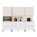Ver imagem 7 de Armário de Cozinha Completa 11 Portas 4 Gavetas com Balcão Art - Freijó/artico/soft