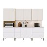 Armário de Cozinha Completa 11 Portas 4 Gavetas com Balcão Art - Freijó/artico/soft - 7