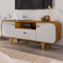 Ver imagem 2 de Rack Bancada TV 55 pol 156 cm Noronha Off White Naturalle Bechara