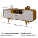 Ver imagem 3 de Rack Bancada TV 55 pol 156 cm Noronha Off White Naturalle Bechara