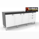 Ver imagem 5 de Gabinete Cozinha Mdf 1,74m com Amortecedor e Corrediça:grafite/branco