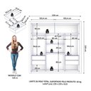 Ver imagem 3 de Guarda Roupas Casal Ripado com Espelho 2 Portas de Correr 4 Gavetas Trianon Madeirado Areia