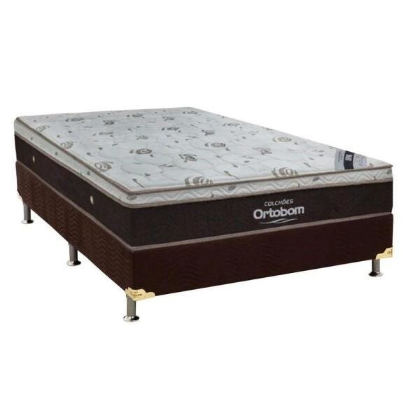 Cama Box Queen Ortobom  Sleep 2017 Base Camurça Marrom 158x198x68 Ortobom - 1