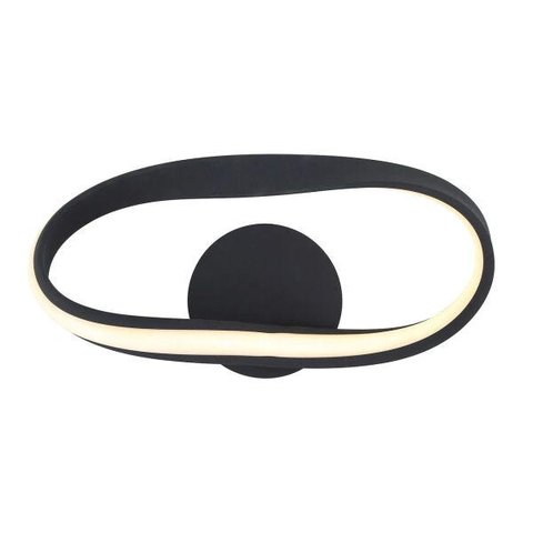 Arandela Flow Preto 38cm 12w 3000k - Sb007 - Bella