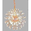 Ver imagem 1 de Lustre Pendente Flor do Sol Dourado Cristal 50CM 9 Lâmpadas