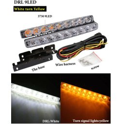 Par Barra Led Drl Luz Diurna Dual Color 9 Led's Branco Seta Distribuído FRC Magazine - 2