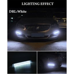 Par Barra Led Drl Luz Diurna Dual Color 9 Led's Branco Seta Distribuído FRC Magazine - 5