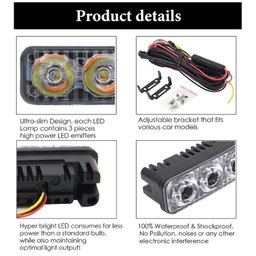 Par Barra Led Drl Luz Diurna Dual Color 9 Led's Branco Seta Distribuído FRC Magazine - 3