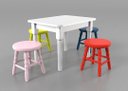 Ver imagem 2 de Conjunto Infantil Dalas Mesa com 4 Banquetas - Colorido