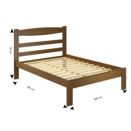 Cama de Casal de Madeira Reta Kasper - Imbuia - 3