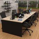 Ver imagem 1 de Estação de Trabalho Mesa Plataforma Escritório 1200x600 6 Lugares Netmobil - Dubai/preto