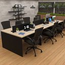 Ver imagem 3 de Estação de Trabalho Mesa Plataforma Escritório 1200x600 6 Lugares Netmobil - Dubai/preto