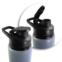 Garrafa Squeeze de Alumínio 600ml com Alça - Cinza - 3