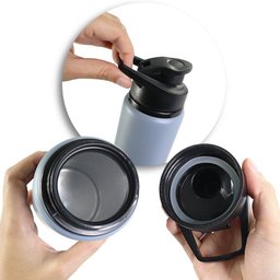 Garrafa Squeeze de Alumínio 600ml com Alça - Cinza - 2