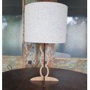 Ver imagem 4 de Abajur Base Madeira Elos Marrom e Cúpula Bege Linho