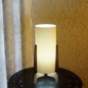 Ver imagem 3 de Abajur Tripé Madeira e Cúpula Tecido Textura Dourada Bivolt