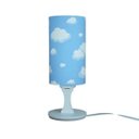 Ver imagem 2 de Abajur Cilíndrico Base Branca e Cúpula Tecido Nuvens Azul e Branca Bivolt