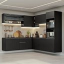 Ver imagem 1 de Armário de Cozinha Completa de Canto 445 Cm Suspenso Preto Nice Madesa 04