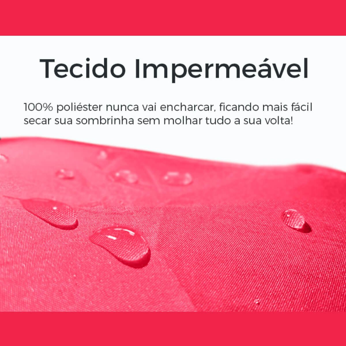 Sombrinha Invertida Automática Fazzoletti Vermelha Guarda Chuva de Bolsa Ao Contrário - 8