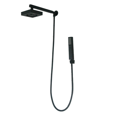 Chuveiro Quadrado Articulável Preto com Chuveirinho Limpeza Automática Aquecedor a Gás ou Solar