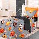 Ver imagem 2 de EDREDOM ESTAMPADO INFANTIL KIDS SOLTEIRO 01 PEÇA - FUTEBOL CINZA Enxovais Aquarela